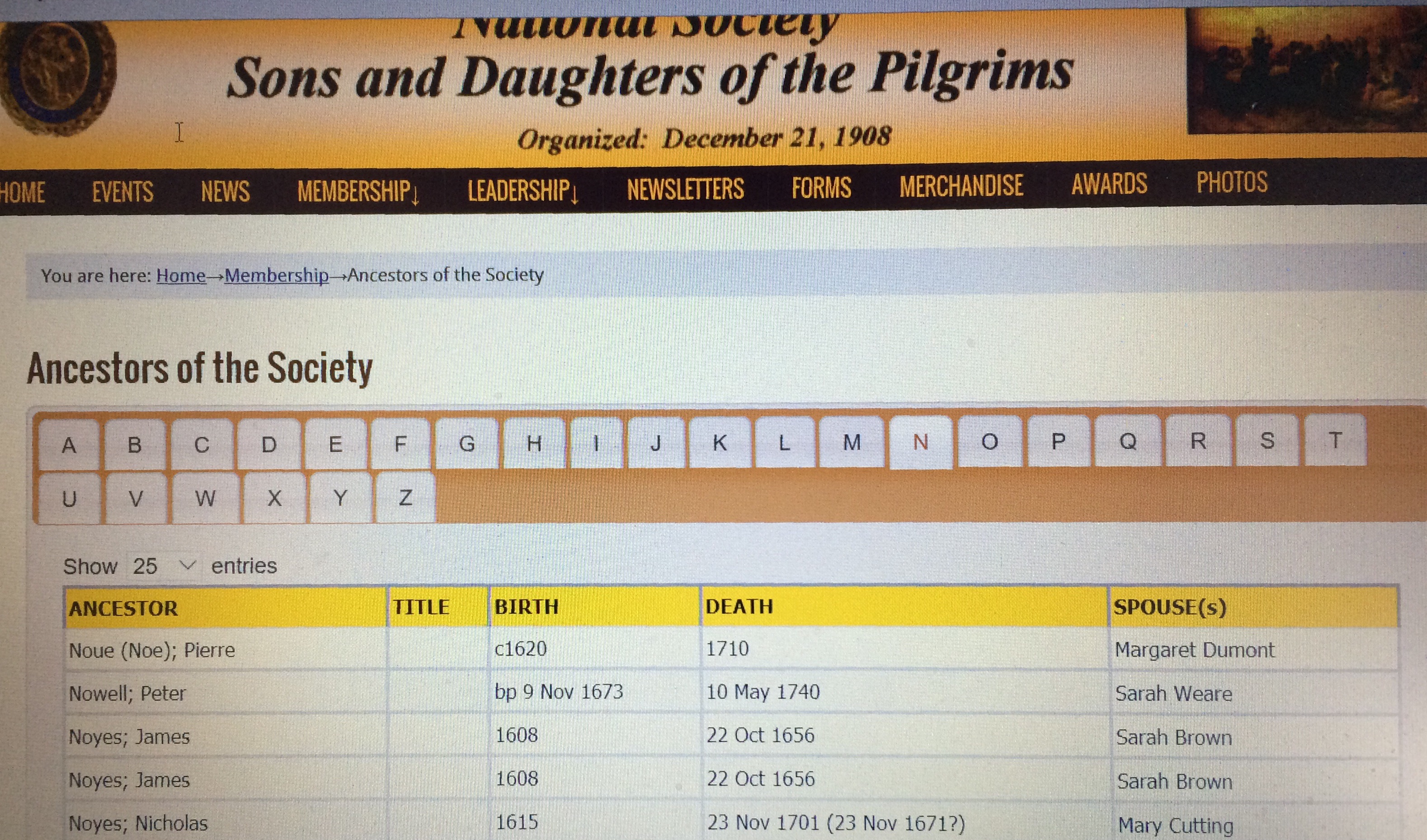 Nicholas Noyes Sr. Deacon Sr.