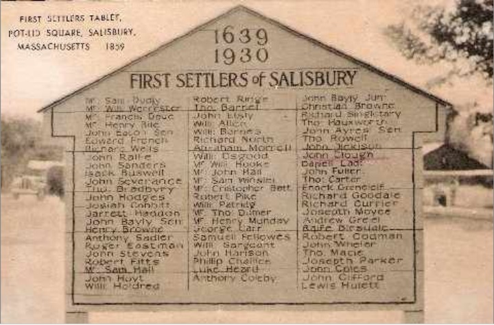William Allen "1st settlers of Salisbury Mass 1639"