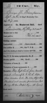 George Washington Simpson "Civil War Union 12th Cal.""
